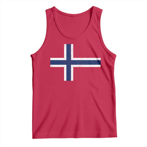Norway Flag Tank Top Distressed Norwegian Norge Nordic Red White Blue Symbol