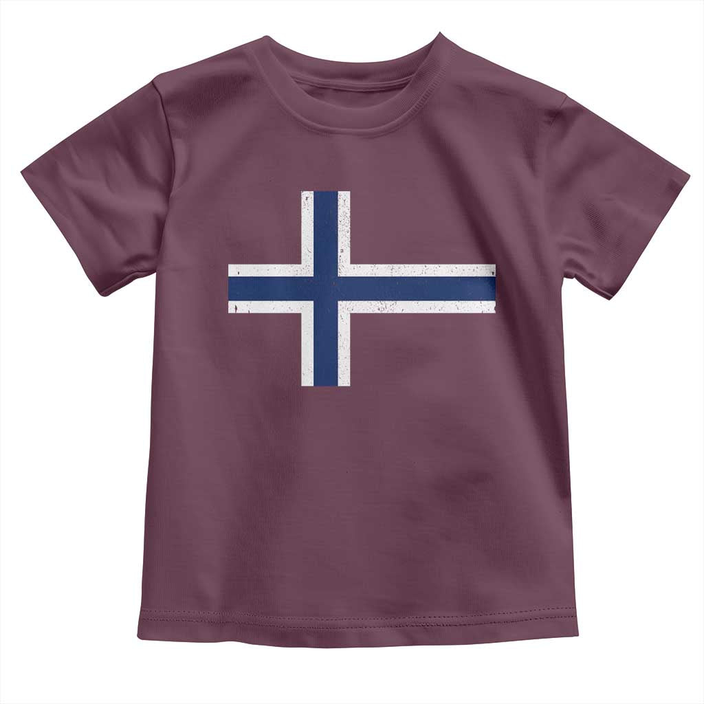 Norway Flag Toddler T Shirt Distressed Norwegian Norge Nordic Red White Blue Symbol TS10 Maroon Print Your Wear