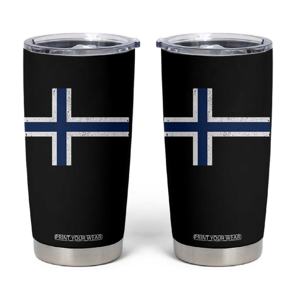 Norway Flag Tumbler Cup Distressed Norwegian Norge Nordic Red White Blue Symbol