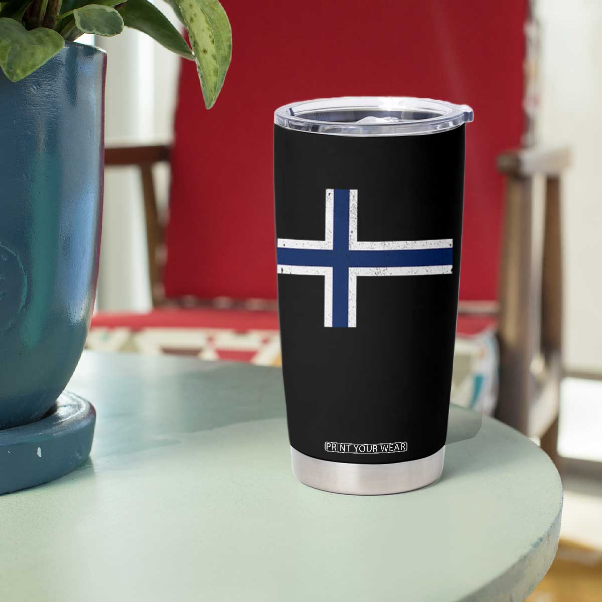 Norway Flag Tumbler Cup Distressed Norwegian Norge Nordic Red White Blue Symbol