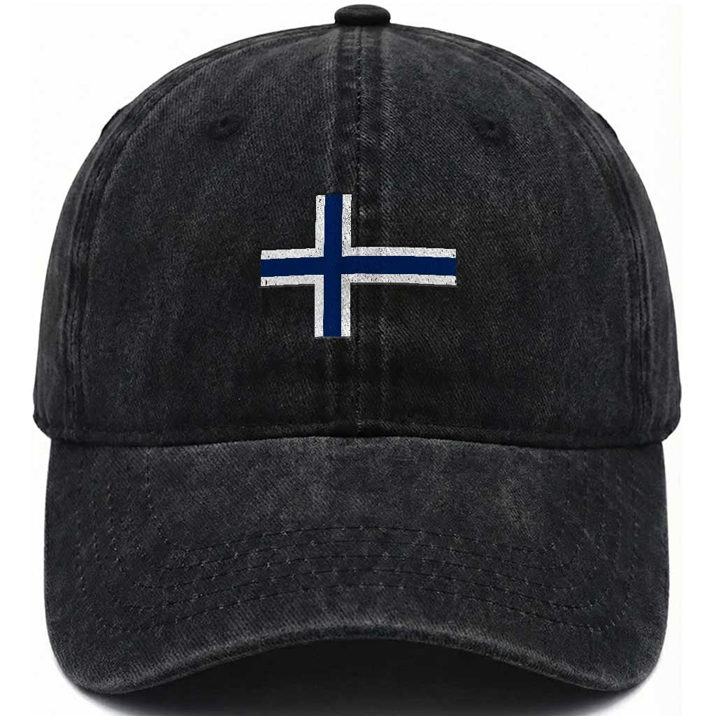 Norway Flag Washed Cotton Baseball Cap Distressed Norwegian Norge Nordic Red White Blue Symbol TS10 Print Your Wear