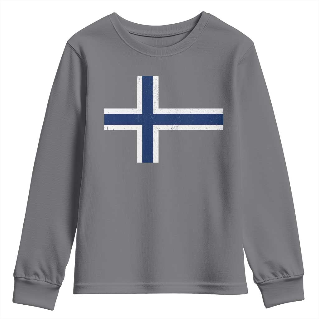 Norway Flag Youth Sweatshirt Distressed Norwegian Norge Nordic Red White Blue Symbol