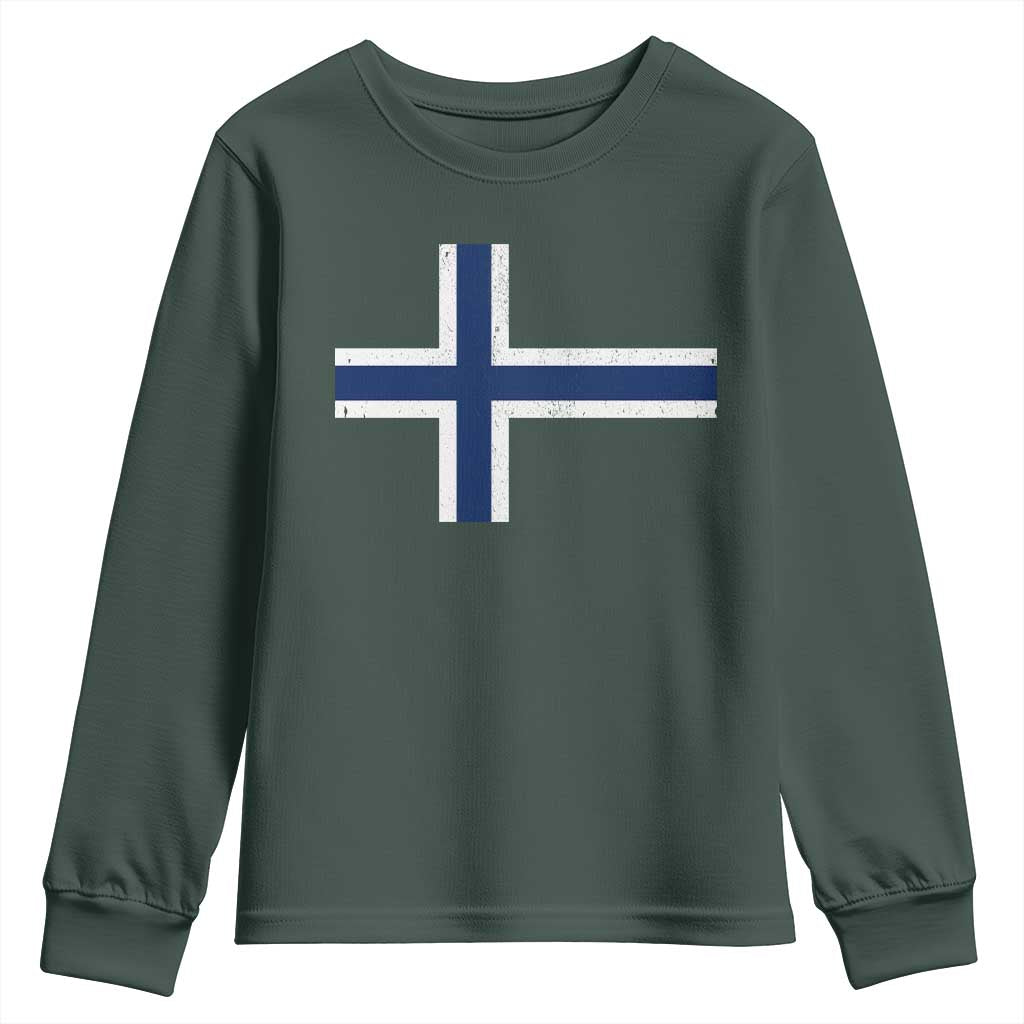 Norway Flag Youth Sweatshirt Distressed Norwegian Norge Nordic Red White Blue Symbol