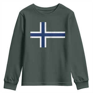 Norway Flag Youth Sweatshirt Distressed Norwegian Norge Nordic Red White Blue Symbol
