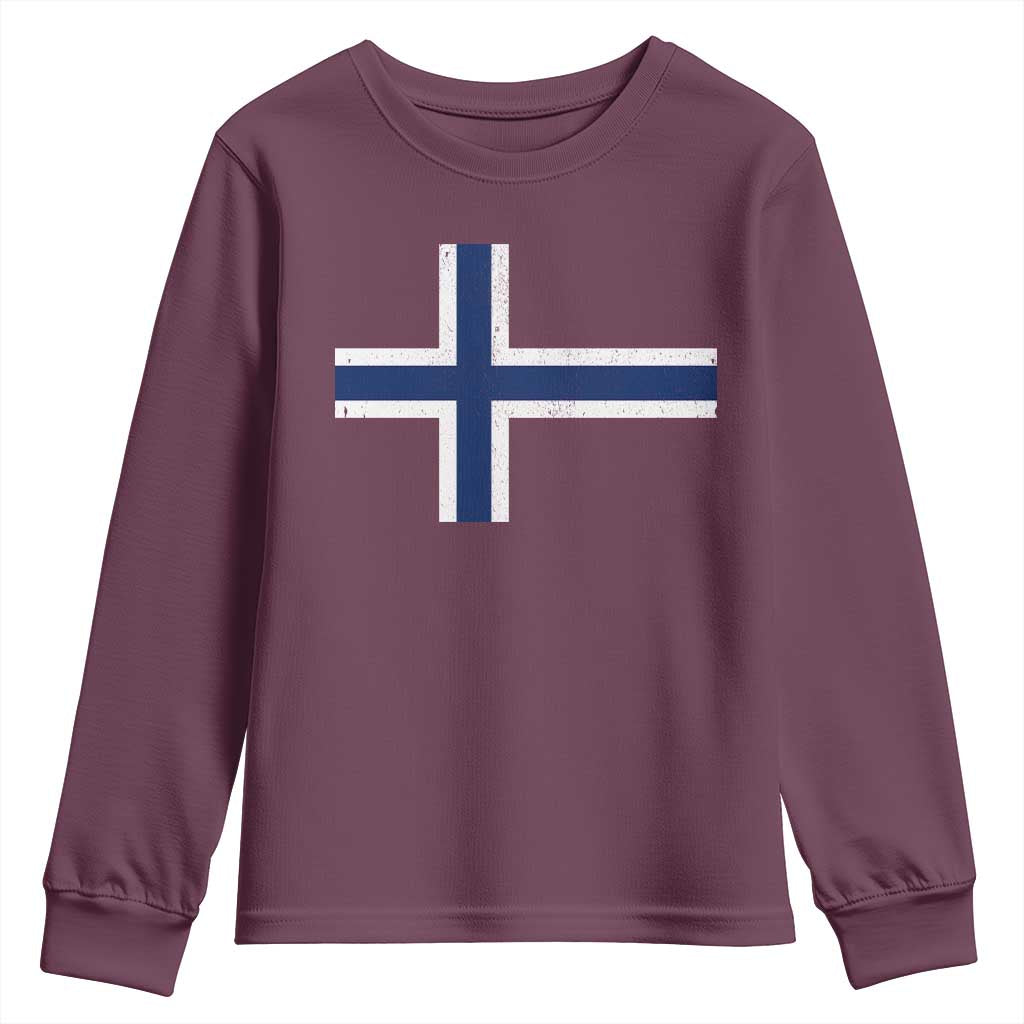 Norway Flag Youth Sweatshirt Distressed Norwegian Norge Nordic Red White Blue Symbol