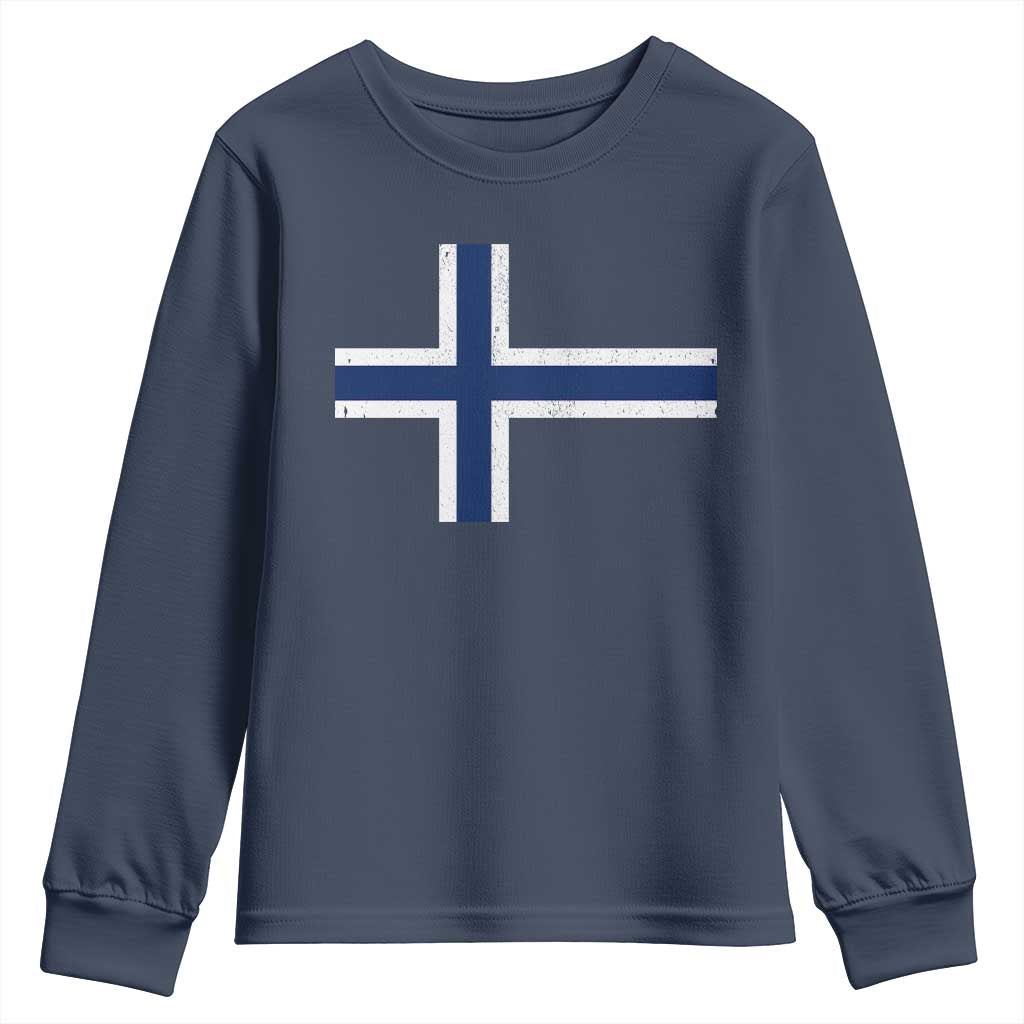 Norway Flag Youth Sweatshirt Distressed Norwegian Norge Nordic Red White Blue Symbol