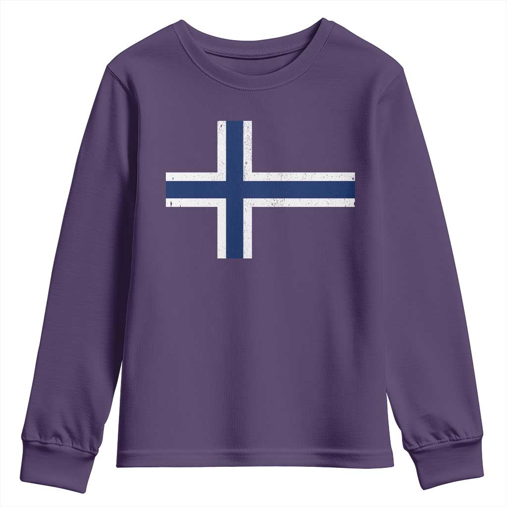 Norway Flag Youth Sweatshirt Distressed Norwegian Norge Nordic Red White Blue Symbol