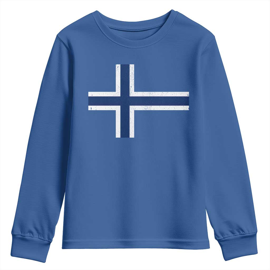 Norway Flag Youth Sweatshirt Distressed Norwegian Norge Nordic Red White Blue Symbol