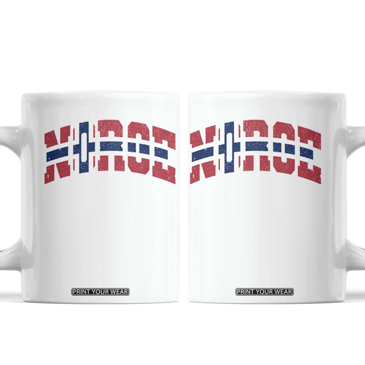 Norge Flag Coffee Mug Varsity Lettering Vintage Distressed Norway Norwegian Pride Scandinavian TS10 White Print Your Wear