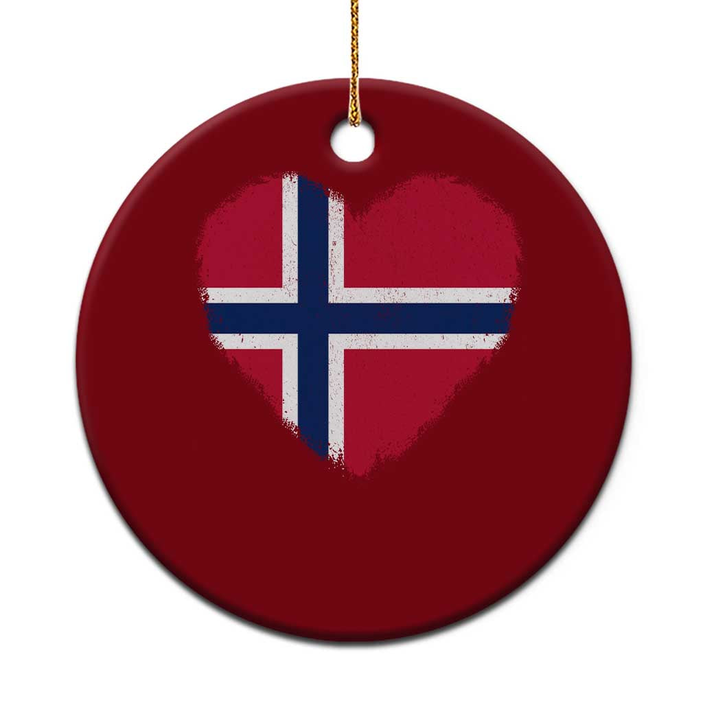 Norway Flag Heart Ceramic Ornament Vintage Distressed Norge Norwegian Pride Patriotic Scandinavian Love Graphic TS10 1pc Red Print Your Wear