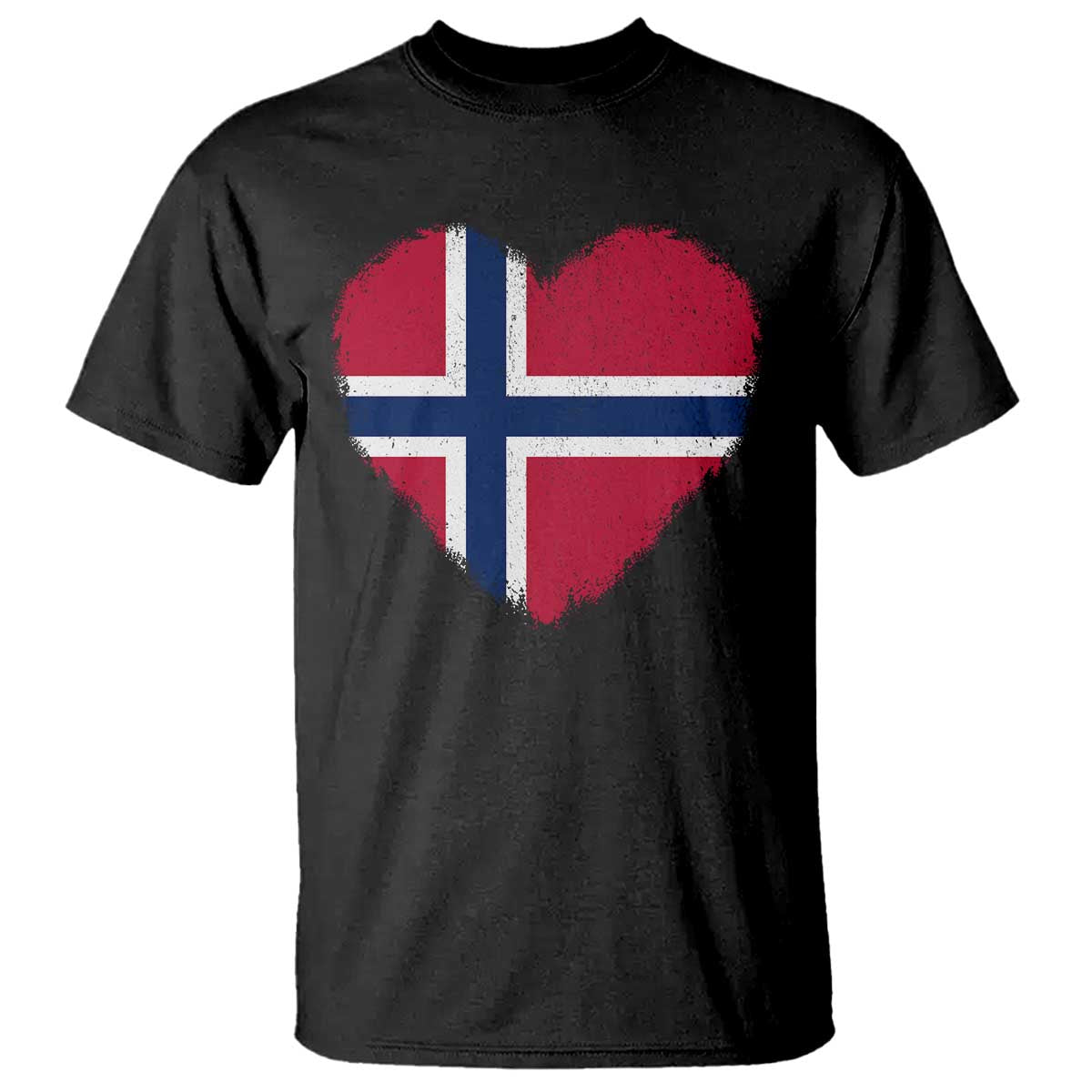 Norway Flag Heart T Shirt Vintage Distressed Norge Norwegian Pride Patriotic Scandinavian Love Graphic TS10 Black Print Your Wear