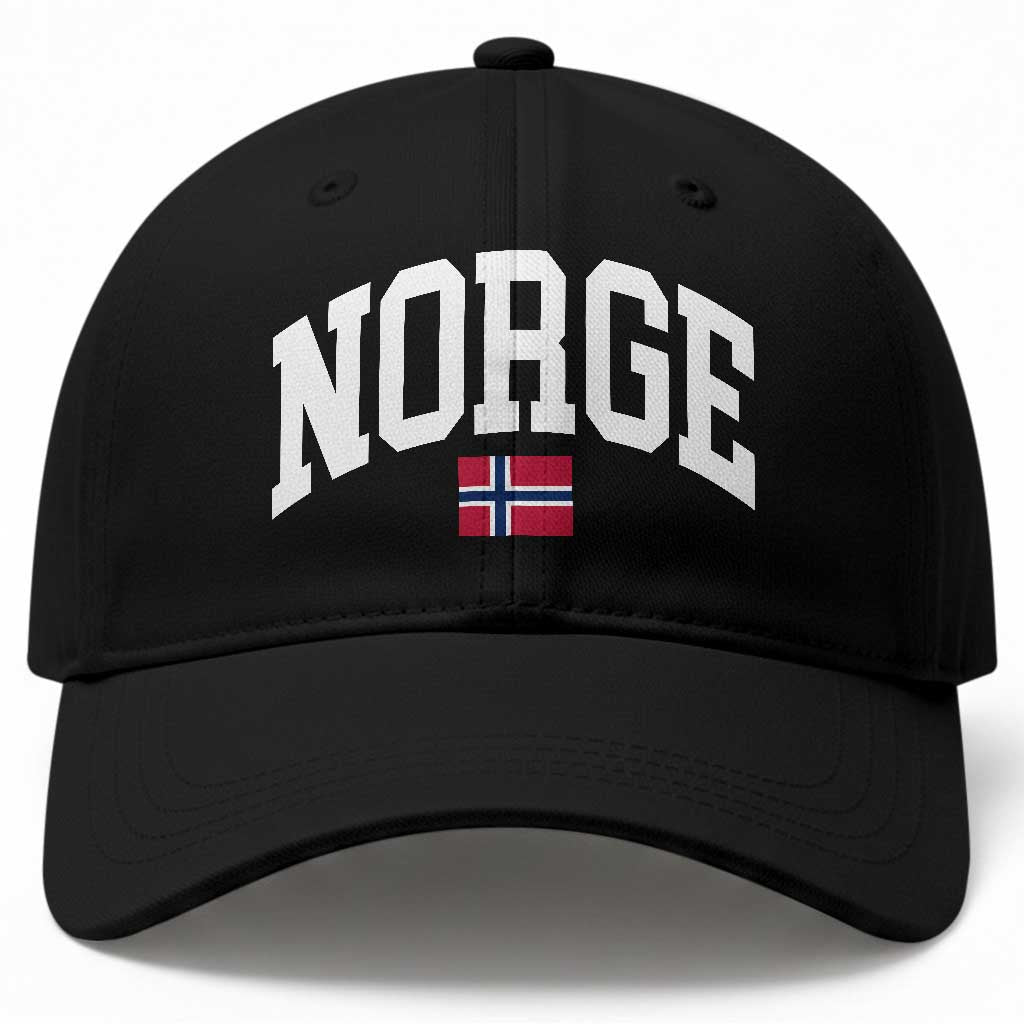 Norge Norway Flag Baseball Cap Retro Varsity Lettering Norwegian Pride Scandinavian Heritage Graphic TS10 Print Your Wear