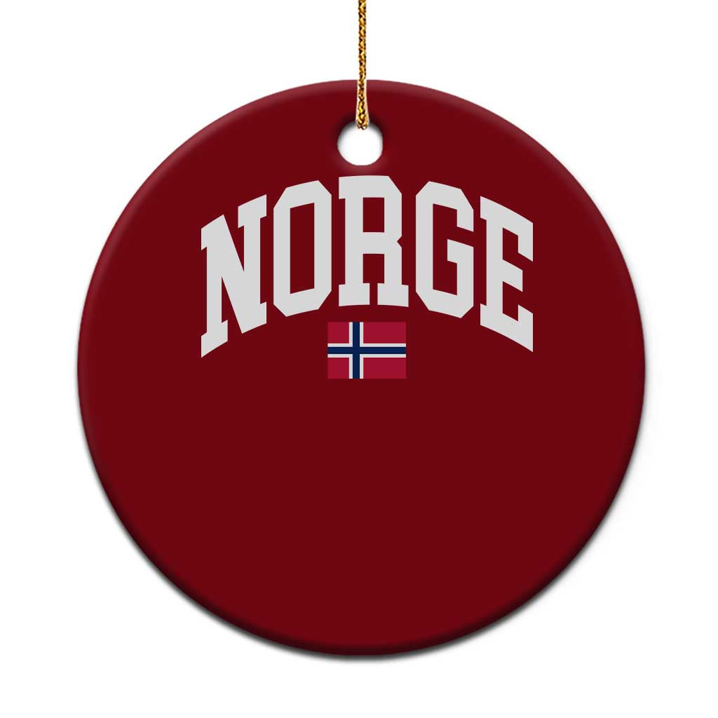 Norge Norway Flag Ceramic Ornament Retro Varsity Lettering Norwegian Pride Scandinavian Heritage Graphic TS10 1pc Red Print Your Wear