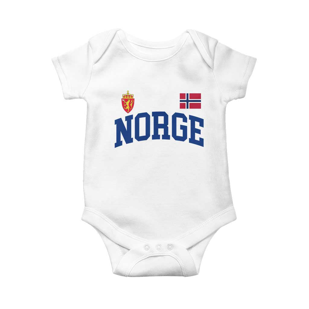 Norge Flag Norway Norwegian Baby Onesie Vintage Retro TS10 White Print Your Wear