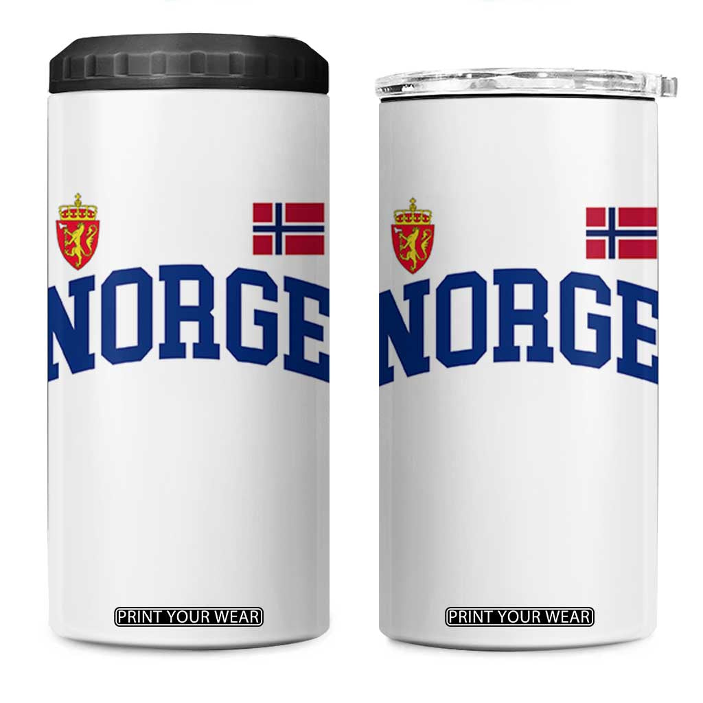 Norge Flag Norway Norwegian 4 in 1 Can Cooler Tumbler Vintage Retro TS10 One Size: 16 oz White Print Your Wear