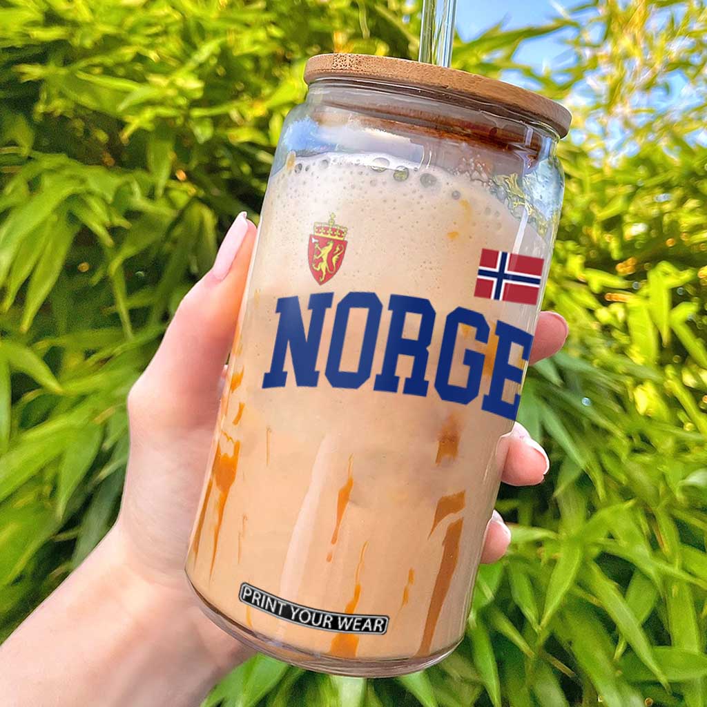 Norge Flag Norway Norwegian Glass Can Vintage Retro TS10 White Print Your Wear