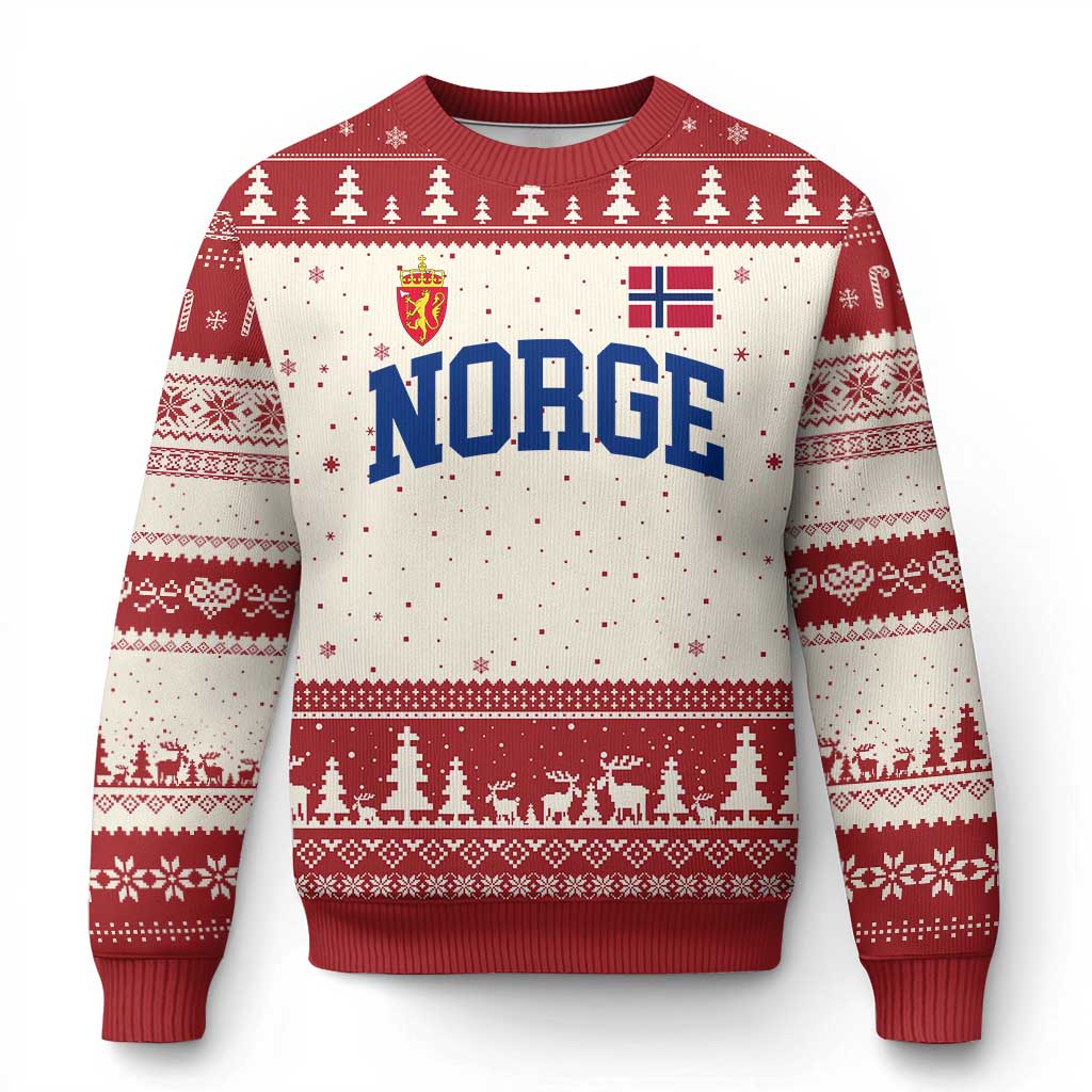 Norge Flag Norway Norwegian Ugly Christmas Sweater Vintage Retro TS10 Beige Red Print Your Wear