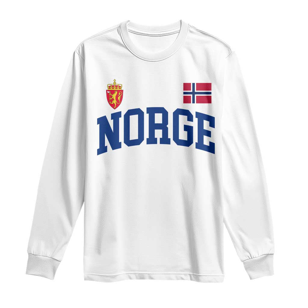 Norge Flag Norway Norwegian Long Sleeve Shirt Vintage Retro TS10 White Print Your Wear