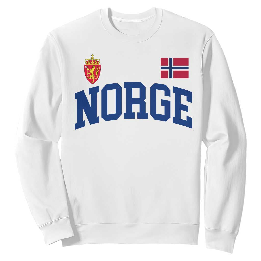 Norge Flag Norway Norwegian Sweatshirt Vintage Retro TS10 White Print Your Wear