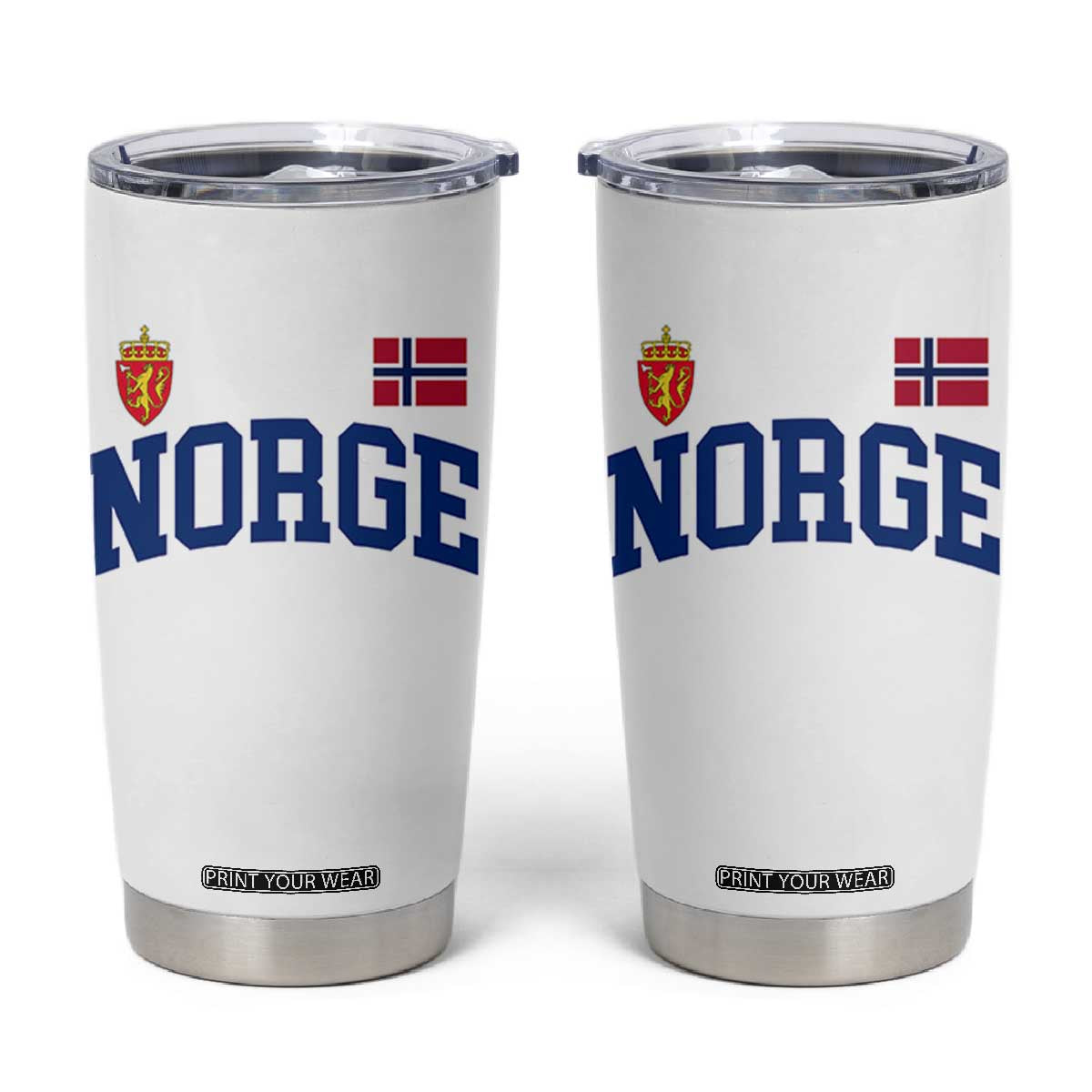 Norge Flag Norway Norwegian Tumbler Cup Vintage Retro TS10 White Print Your Wear