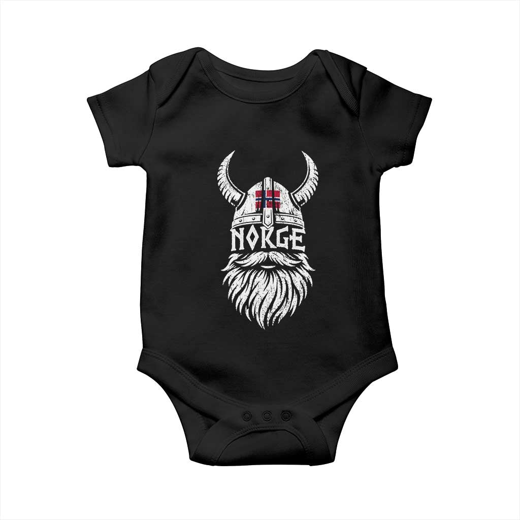 Norge Viking Norway Flag Baby Onesie Norwegian Pride Norse Warrior Vintage Graphic TS10 Black Print Your Wear