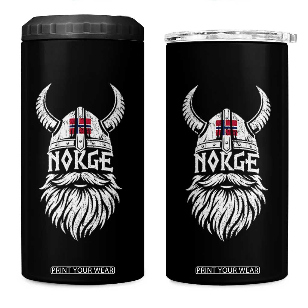 Norge Viking Norway Flag 4 in 1 Can Cooler Tumbler Norwegian Pride Norse Warrior Vintage Graphic TS10 One Size: 16 oz Black Print Your Wear