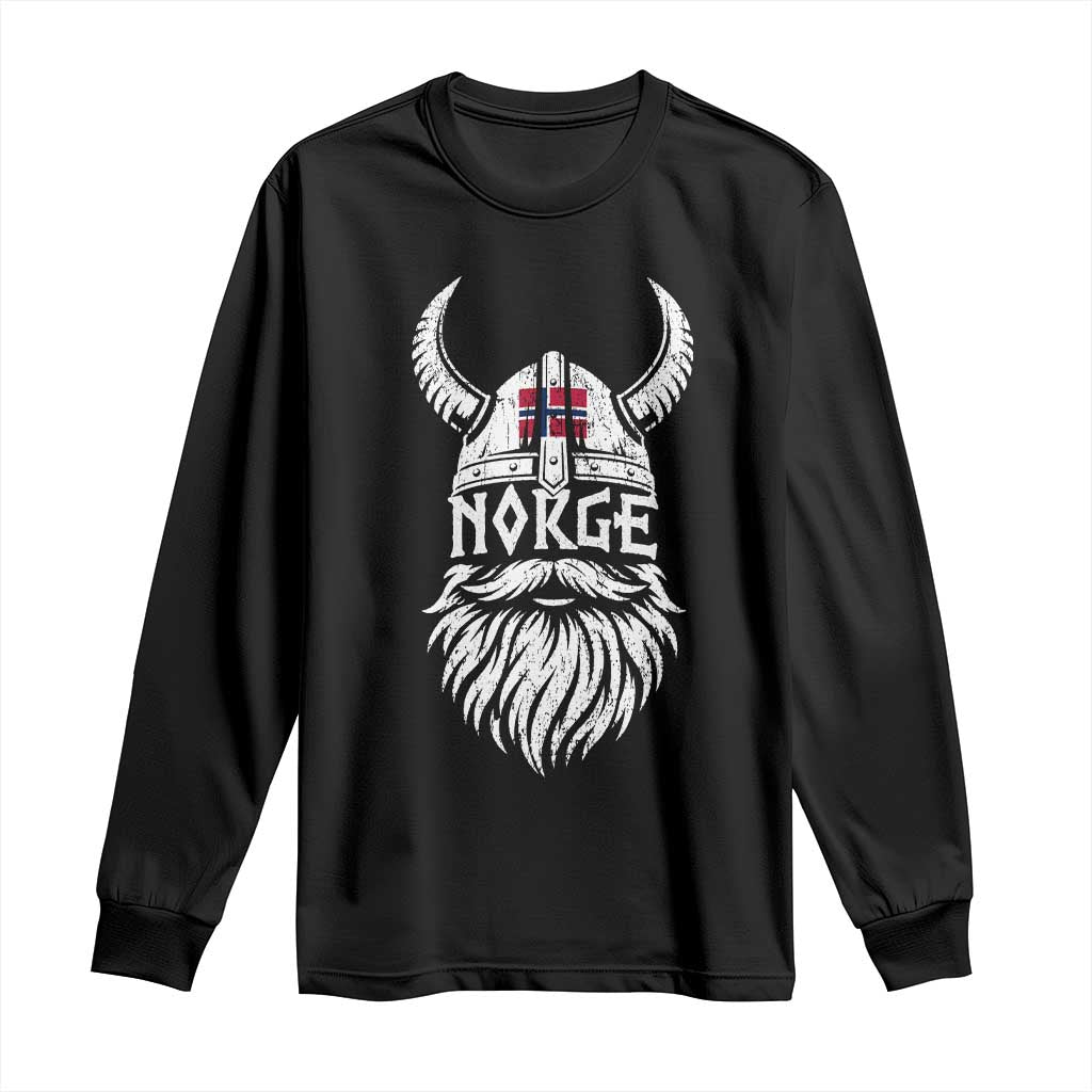 Norge Viking Norway Flag Long Sleeve Shirt Norwegian Pride Norse Warrior Vintage Graphic TS10 Black Print Your Wear