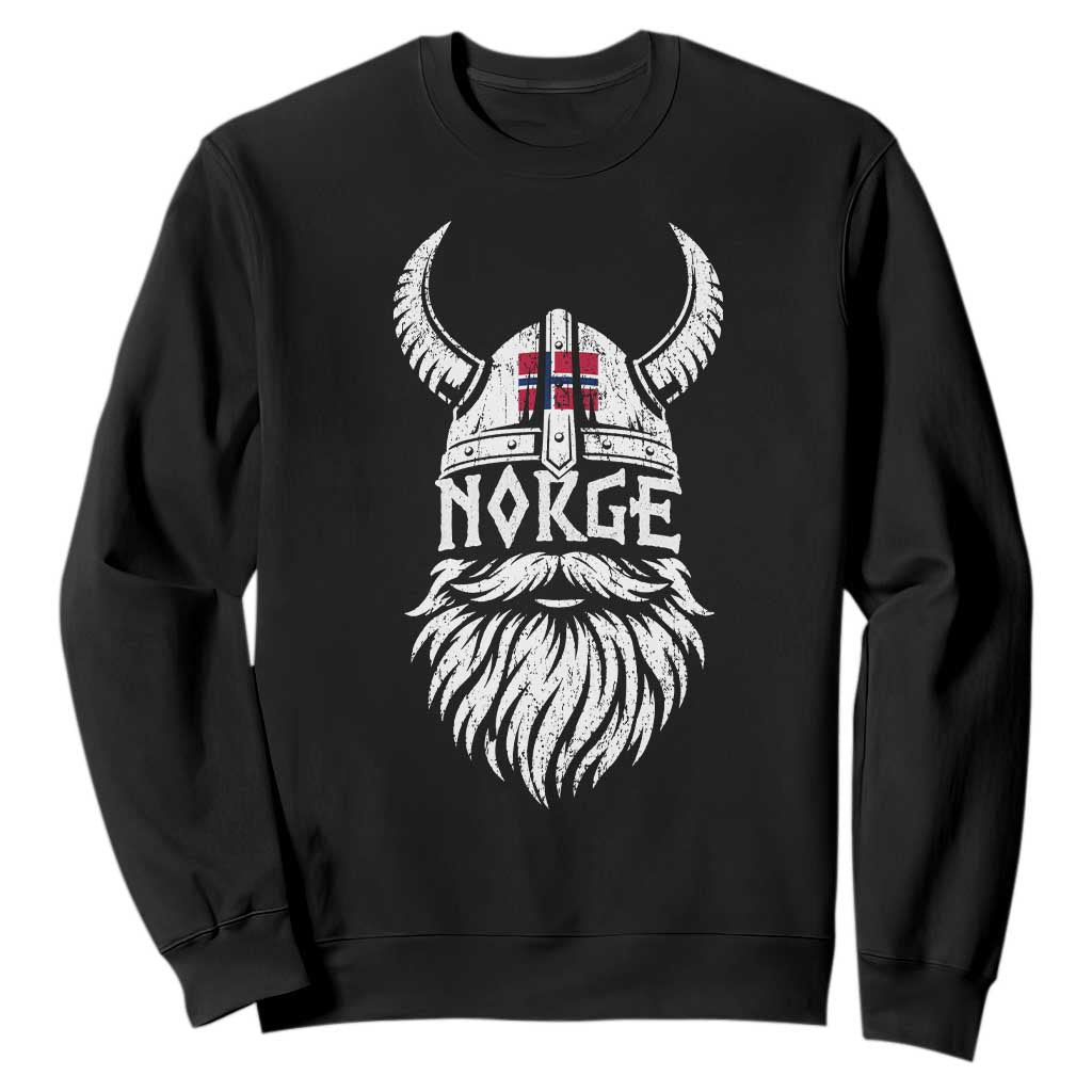Norge Viking Norway Flag Sweatshirt Norwegian Pride Norse Warrior Vintage Graphic TS10 Black Print Your Wear