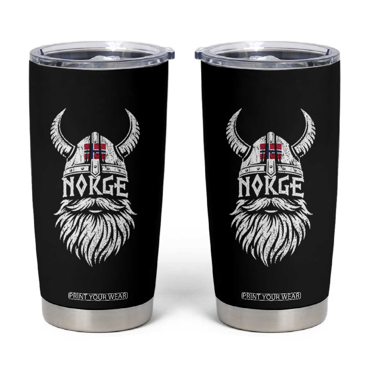 Norge Viking Norway Flag Tumbler Cup Norwegian Pride Norse Warrior Vintage Graphic TS10 Black Print Your Wear