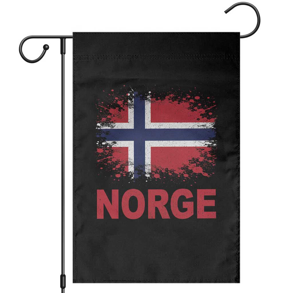 Norge Flag Garden Flag Norway Watercolor Splatter Vintage Norwegian Pride Patriotic TS10 Black Print Your Wear