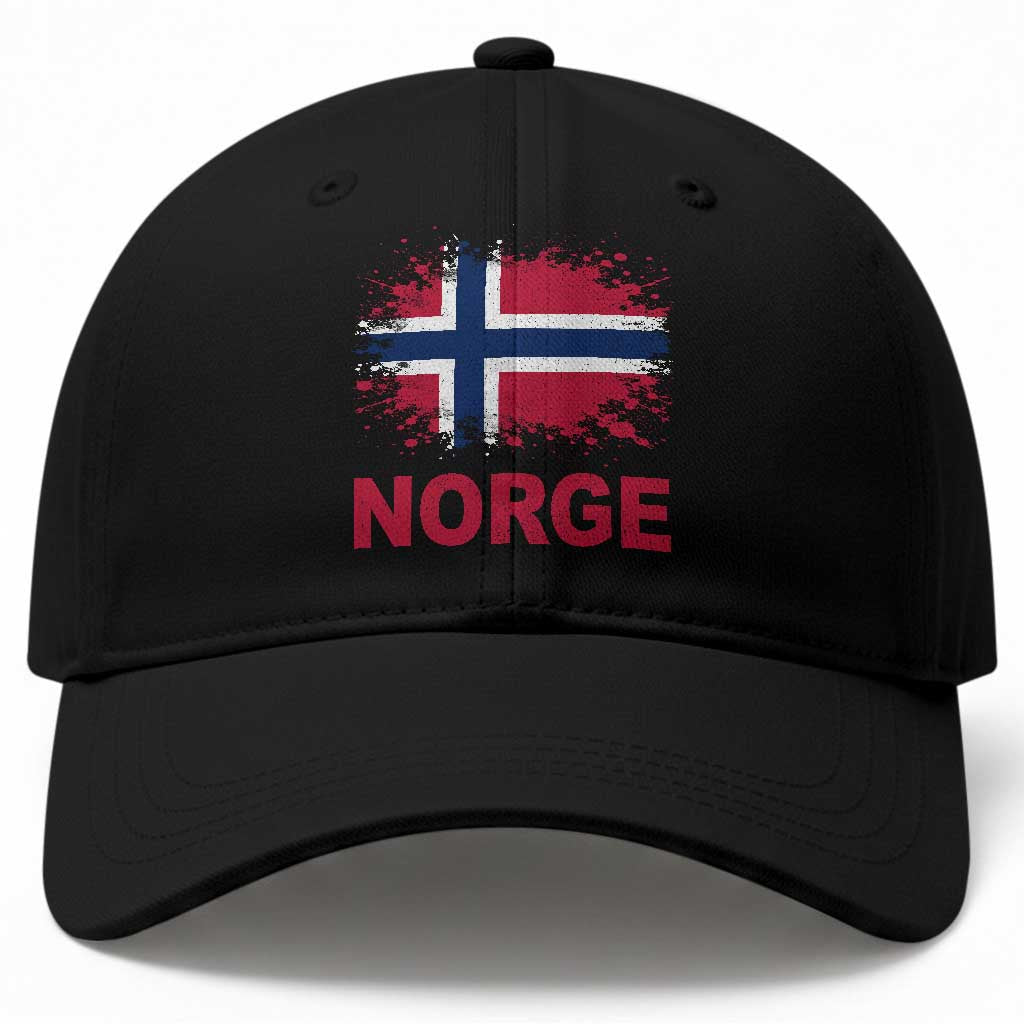 Norge Flag Baseball Cap Norway Watercolor Splatter Vintage Norwegian Pride Patriotic TS10 Print Your Wear