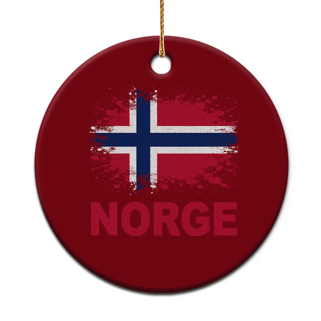 Norge Flag Ceramic Ornament Norway Watercolor Splatter Vintage Norwegian Pride Patriotic TS10 1pc Red Print Your Wear