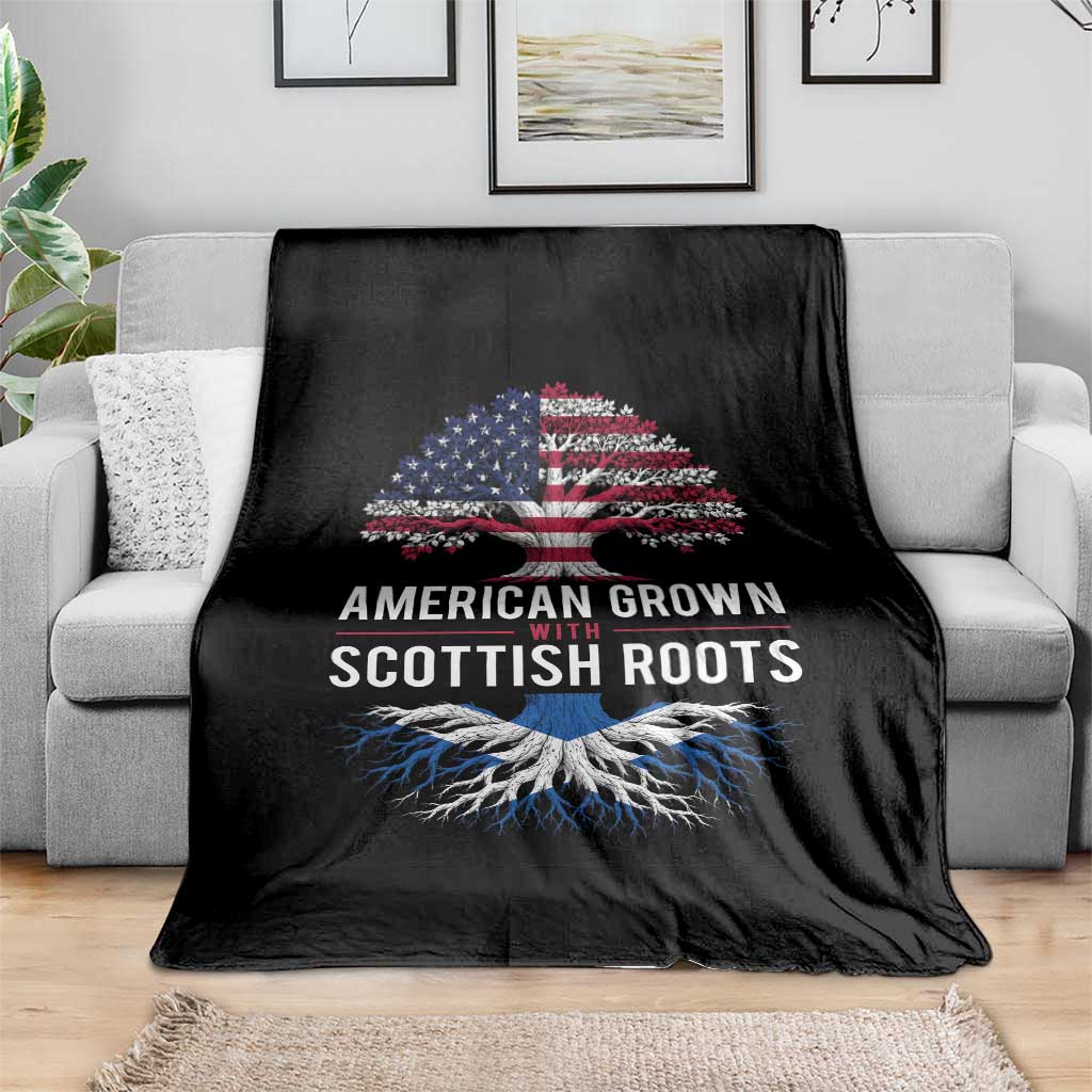 American Grown With Scottish Roots Throw Blanket Family Heritage USA Scotland Pride Gift TS10 Print Your Wear