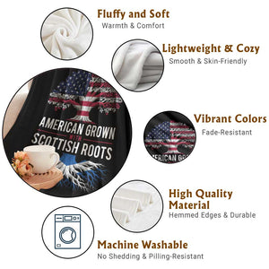 American Grown With Scottish Roots Throw Blanket Family Heritage USA Scotland Pride Gift TS10 Print Your Wear