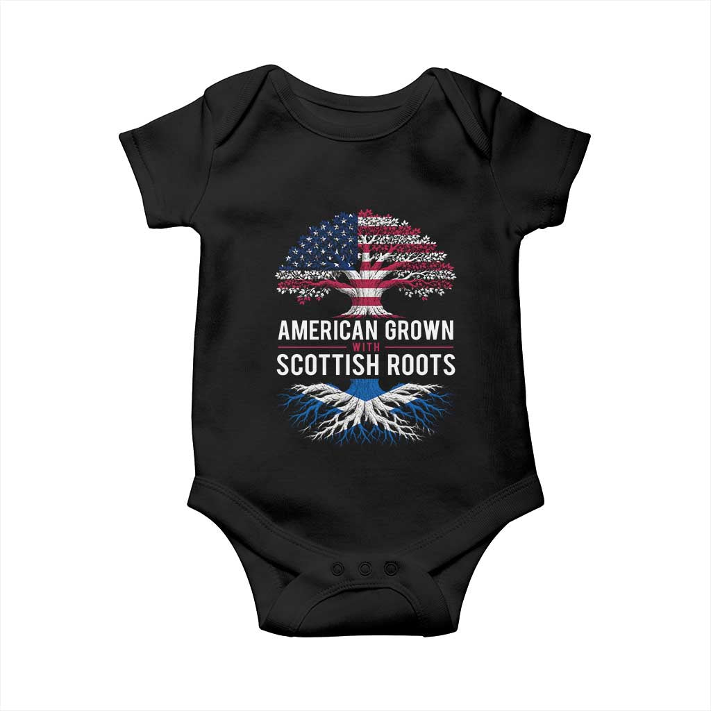 American Grown With Scottish Roots Baby Onesie Family Heritage USA Scotland Pride Gift TS10 Black Print Your Wear