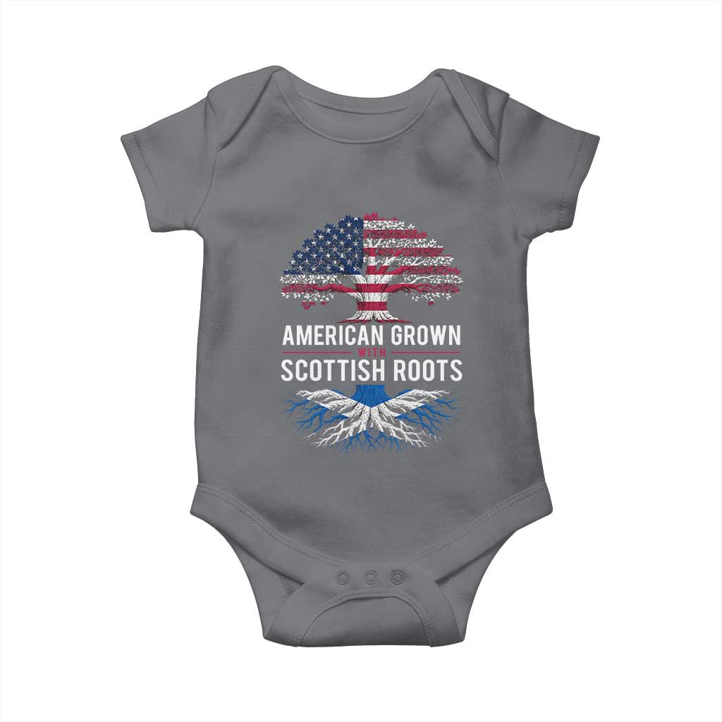 American Grown With Scottish Roots Baby Onesie Family Heritage USA Scotland Pride Gift TS10 Charcoal Print Your Wear