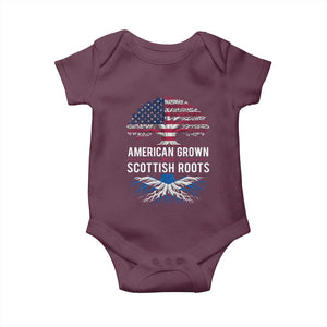 American Grown With Scottish Roots Baby Onesie Family Heritage USA Scotland Pride Gift TS10 Maroon Print Your Wear