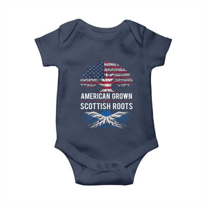 American Grown With Scottish Roots Baby Onesie Family Heritage USA Scotland Pride Gift TS10 Navy Print Your Wear