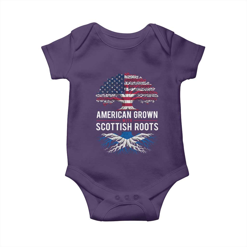 American Grown With Scottish Roots Baby Onesie Family Heritage USA Scotland Pride Gift TS10 Purple Print Your Wear