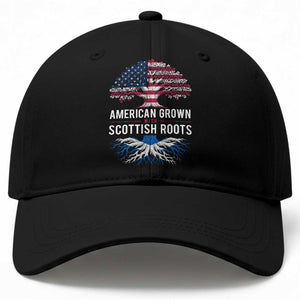 American Grown With Scottish Roots Baseball Cap Family Heritage USA Scotland Pride Gift TS10 Print Your Wear