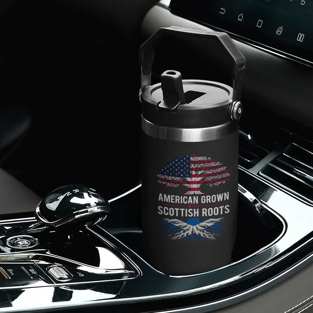 American Grown With Scottish Roots Flip Straw Tumbler Family Heritage USA Scotland Pride Gift TS10 Print Your Wear