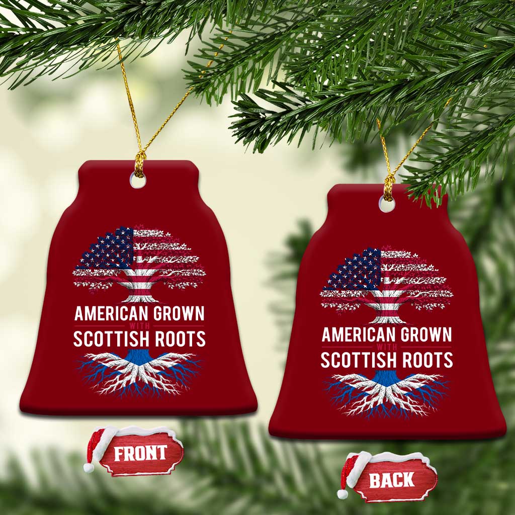 American Grown With Scottish Roots Ceramic Ornament Family Heritage USA Scotland Pride Gift TS10 Print Your Wear