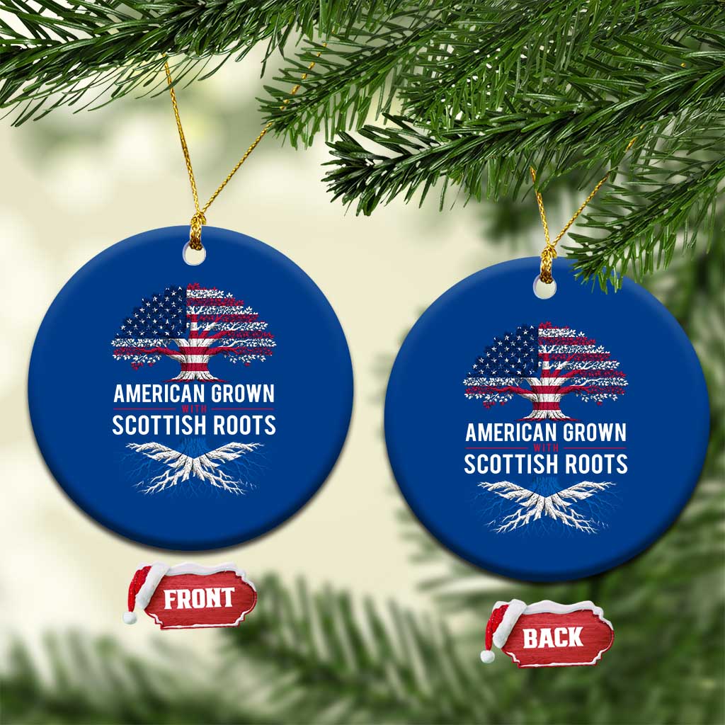 American Grown With Scottish Roots Ceramic Ornament Family Heritage USA Scotland Pride Gift TS10 1pc Blue Print Your Wear