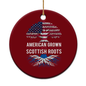 American Grown With Scottish Roots Ceramic Ornament Family Heritage USA Scotland Pride Gift TS10 1pc Red Print Your Wear