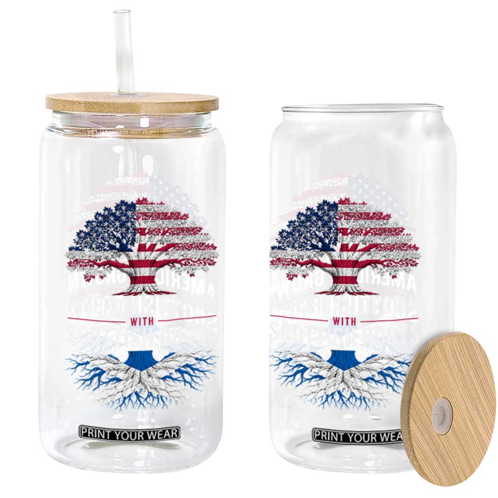 American Grown With Scottish Roots Glass Can Family Heritage USA Scotland Pride Gift TS10 Print Your Wear