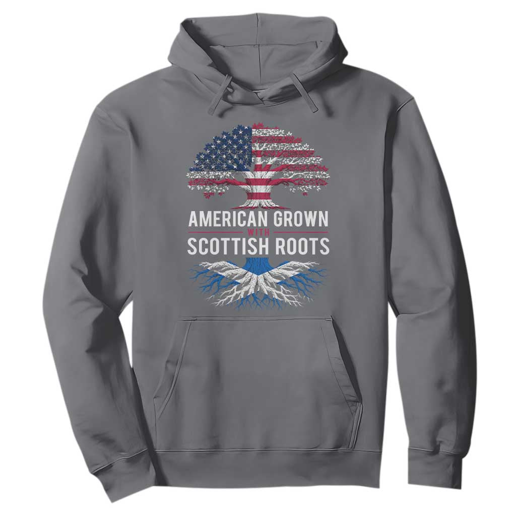 American Grown With Scottish Roots Hoodie Family Heritage USA Scotland Pride Gift TS10 Charcoal Print Your Wear