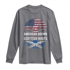 American Grown With Scottish Roots Long Sleeve Shirt Family Heritage USA Scotland Pride Gift TS10 Charcoal Print Your Wear
