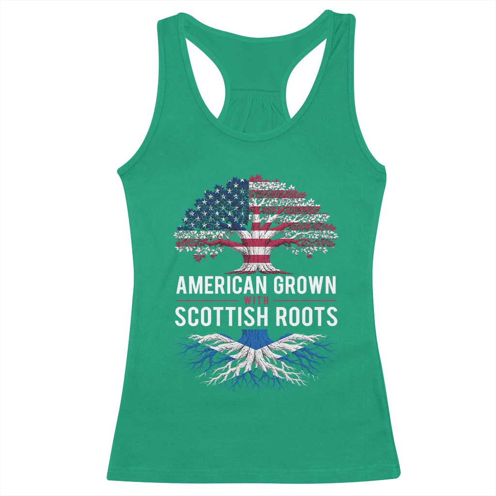 American Grown With Scottish Roots Racerback Tank Top Family Heritage USA Scotland Pride Gift TS10 Irish Green Print Your Wear