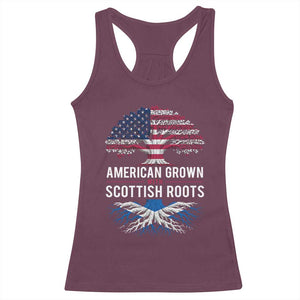 American Grown With Scottish Roots Racerback Tank Top Family Heritage USA Scotland Pride Gift TS10 Maroon Print Your Wear