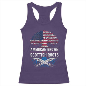 American Grown With Scottish Roots Racerback Tank Top Family Heritage USA Scotland Pride Gift TS10 Purple Print Your Wear